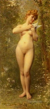 Leon Bazille Perrault Painting - Venus A La Colombe nude Leon Bazile Perrault